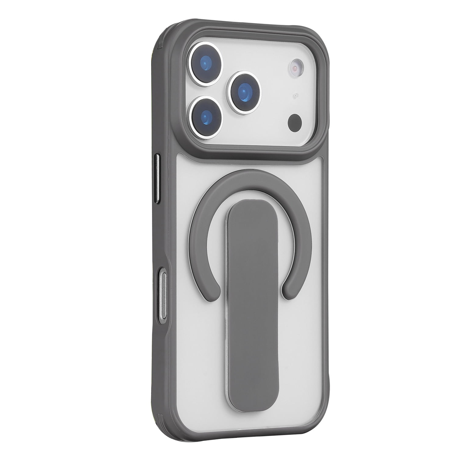 Sophisticated Matte Stand Holder Case with Magsafe for iPhone 17 Pro - Gray