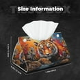 thumbnail image 5 of Salouo Colorful Plant Tiger Pattern Long Tissue Box Cover Rectangular–Plus Size Tissue Box Holder Modern LeatheLarge Tissue Holder for Bathroom Car & Office Decor, 5 of 7