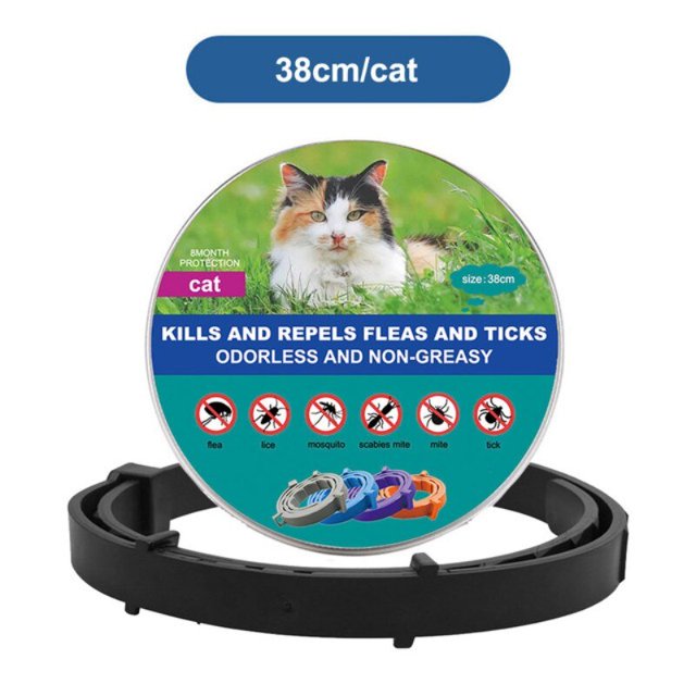 Collar antipulgas y garrapatas para gatos y perros, Collar ajustable para mascotas, anillo desparasitante Vitro, Collar antipulgas, repelente de insectos antimosquitos LIUWENJING unisex