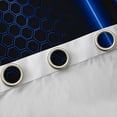 thumbnail image 4 of jejeloiu Hexagon Honeycomb Pattern Curtains Pack of 2 (42x84 Each),Minimalist Geometric Style Curtains Blackout,Neon Blue Stripes Bedroom Curtains For Adults,Luxury Bedroom Decor, 4 of 6