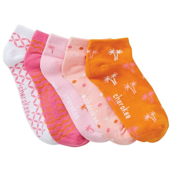 Cherokee Secret Show Women 5 single pair of No Show Socks, One Size, Palm Paradise