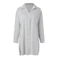 thumbnail image 2 of Gubotare Women's Classic Fit Long Sleeve Button-Down Shirt (Silver,L), 2 of 5