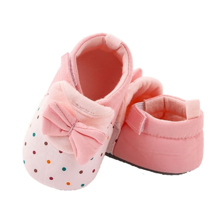 

COUTEXYI Baby Shoes Anti-Slip Bowknot Cotton Shoes Prewalker Soft Sole Shoes for Baby Girls