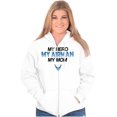thumbnail image 3 of US Air Force Airman My Hero My Mom Zip Up Hoodie Men's Women's Brisco Brands L, 3 of 6