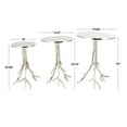 thumbnail image 3 of DecMode 18" x 24" Silver Aluminum Metal Accent Table with Textured Tree Branch Legs, 3-Pieces, 3 of 9
