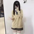 thumbnail image 4 of Japanese JK Uniform Cardigan Knit Sweater Long Sleeve Preppy Style Soft Comfortable Fall Winter, 4 of 10