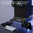 thumbnail image 4 of Soporte de pared con ventilador de refrigeración para Xbox Series X, 3 velocidades y bajo nivel de ruido con tira de luces RGB e interruptor táctil, 3 puertos USB, soporte para mando y auriculares, 4 of 9