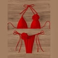 thumbnail image 4 of Traje baño 3 piezas para mujer Traje baño Halters Traje baño color sólido, 4 of 5