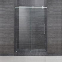 AstonGlobal SDR976-SS-48-10 Moselle 48 x 75 in. Completely Frameless Sliding Shower Door in Stainless Steel