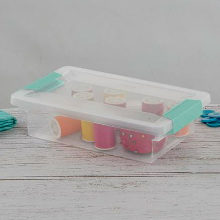 Sterilite Plastic Mini Clip Storage Box Container with Latching Lid, 12 Pack