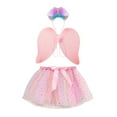thumbnail image 3 of DHFJKG Layered Tulle Tutu Skirt For Girls Sequins Princess Party Carnival Dance Performance Skirts With Wings Headband 3 Piece Set Cozy Skirt, 3 of 6
