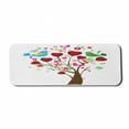 thumbnail image 1 of Love Computer Mouse Pad, Hearts and Love Birds on Tree Blossoming Cartoon Pattern on Plain Backdrop, Rectangle Non-Slip Rubber Mousepad Large, 31" x 12", White and Multicolor, by Ambesonne, 1 of 2