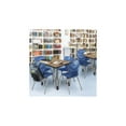 thumbnail image 3 of Regency Kee 30 in. Square Mobile Adjustable Classroom Table- Noble Oak Top, Grey Base & 4 Andy 18 in. Blue Stack Chairs, 3 of 9