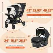 Baby Trend Sit N Stand Double Stroller with EZ-Lift Car Seat (2 Pack), Khaki
