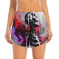 thumbnail image 4 of Lsque Artistic Skull Printed Women's Running Shorts with Liner Pockets,Elastic Quick Dry Workout Athletic Gym Yoga Shorts,Womens High Waist Shorts-XX-Large, 4 of 9