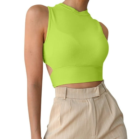 

Camisole For Women Solid Colour Cut Out Backless Strappy Vest