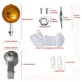 thumbnail image 2 of Capuchon de Mât de Drapeau Rond Plaqué Or Accessoires de Mât de Drapeau Extérieur Kit ball1, 2 of 7