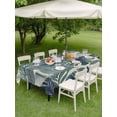 thumbnail image 5 of 60x120 Inch Outdoor Tablecloth with Umbrella Hole Zipper Rectangle Green Leaves Rectangular Tablecloths Outside Waterproof Summer Botanical Tropical Palm Plant Patio Table Cover for Picnic Party, 5 of 8