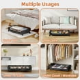 thumbnail image 6 of Eunos Under Bed Storage with Wheels, 2 Pack Under Bed Storage Containers with Clear Lid and Handles, Storage Organizer Bins, 6 of 8