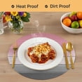 thumbnail image 4 of Pink Gray Round 15 Inch Placemats Set of 6, Vintage Country Gradient Wooden Plank Line HeatResistant Non Slip Place Mats for Dining Table, Wipeable Braided Kitchen Table Mats for Housewarming, 4 of 9