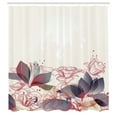 thumbnail image 2 of Ambesonne Flower Shower Curtain, Art Floral Romance Hibiscus, 69"Wx75"L, Ruby Ivory, 2 of 4
