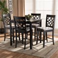 thumbnail image 2 of Baxton Studio Nisa Grey Upholstered Espresso Wood 5-Piece Pub Set, 2 of 8