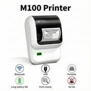 Phomemo M100 Label Maker with 100 Labels,Thermal Bluetooth Label Printer,No Ink 2 inch Barcode Printer with App Control, for Small Business, Clothing Tags,Round Gift Stickers(White)