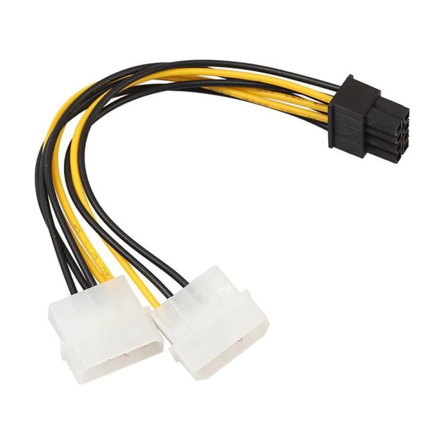 Conector 2x de 4 Clavijas con Conector Pci de 1x8 con para Gráficos Tarjeta de Computadora Portátil PC