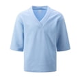 thumbnail image 4 of CasualCrewNeckJacquardKnitTShirtBreathableComfortableEverydayWearEssentialForSpringSummerSeason, 4 of 4