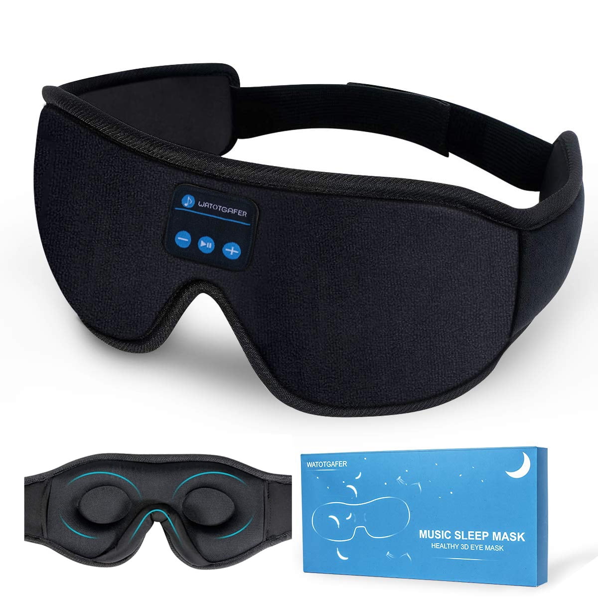 konsonant Glamour Modtager Sleep Headphones, Bluetooth Wireless 3D Eye Mask for Side Sleepers with  Stereo Speakers Microphone Hands Free for Insomnia Travel - Walmart.com