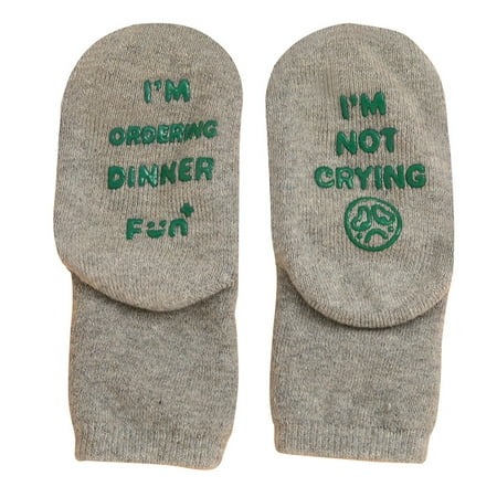 

Journey 2021 Baby Girls Boys Plush Children Socks Solid Color Socks With English Letters(Gray)