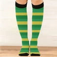 thumbnail image 4 of Hot Sales Women's Cotton Knee High Socks Under $2 GIJNRIUIUA Green Knee-High Socks Fashion Breathable Striped Holiday Atmosphere Long Stockings Leg Warmers, 4 of 7