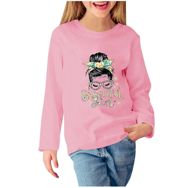 Birdeem Robe de Fille Fleurie Imprimée Col Rond Chandail pour Filles Chandail à Capuchon pour Enfants Haut Brodé Fleur