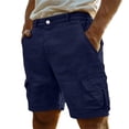 thumbnail image 5 of lcziwo Men's Cargo Shorts with Multiple Pockets Summer Athletic Outdoor Hiking Beach Shorts Linen Solid Color Shorts Dark Blue M, 5 of 6