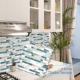 thumbnail image 4 of DEWOO Thick Kitchen Peel and Stick Tile Backsplash, Stick on Wall Tiles, 12"x12" Self Adhesive Sticky 3D Wall Marble Tiles Bathroom (10-Sheet，White Blue), 4 of 12