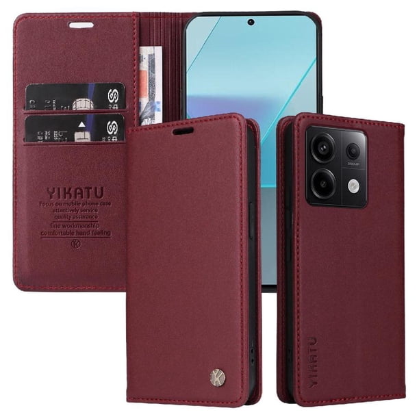 Funda para Xiaomi Redmi Note 13 Pro 5G Estuche de Cuero PU Tipo Cartera con Ranuras para Tarjetas y Cierre Magnético