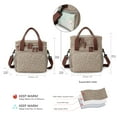 thumbnail image 3 of Insulated Lunch Bag Lunch Box Expandable Double Deck Cooler Bag Leakproof Side Tissue Pocket, Adjustable Shoulder Strap for Picnic Camping Hiking School Work, Khaki, 3 of 7