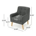 thumbnail image 4 of GDF Studio Fontinella Mid Century Charcoal Fabric Arm Chair, 4 of 12