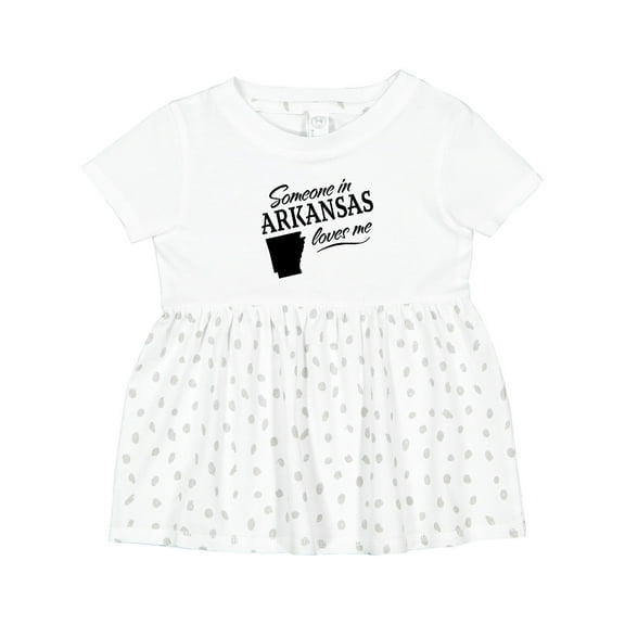 Inktastic Someone in Arkansas Loves Me Girls Baby Dress