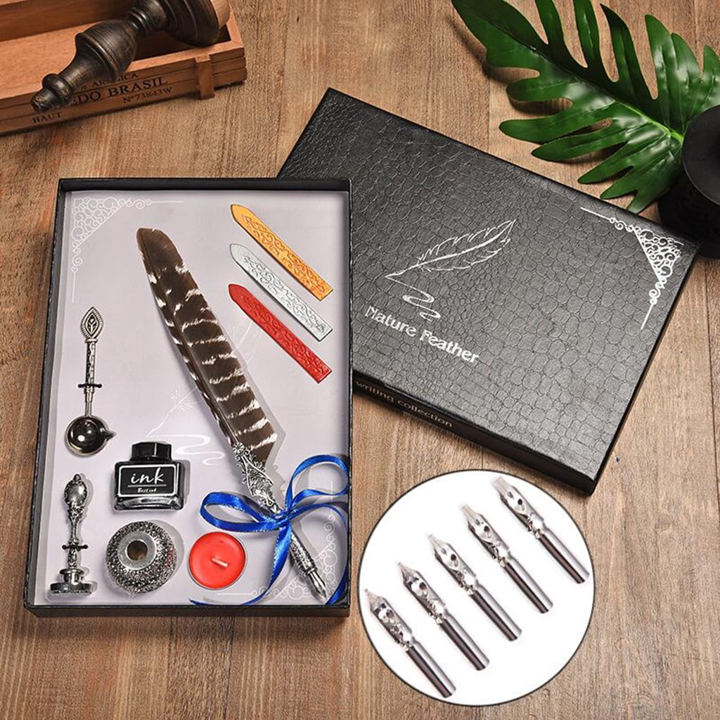 Retro Sprinkle Gold Pen Retro Quill Pen Set Calligraphy Quill Pen Kits