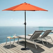 Davee Furniture 7.5ft Orange Tilted Patio Umbrellas with stand