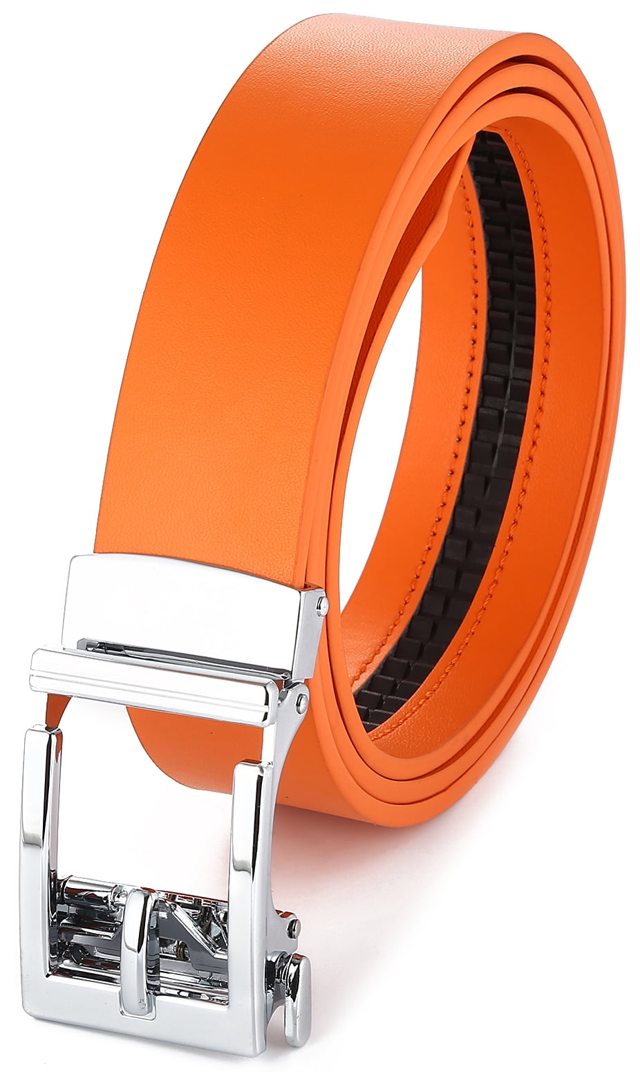 Gelante Men's Genuine Leather Ratchet Dress Belt With Automatic Sliding