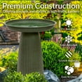 thumbnail image 2 of Sunnydaze Gleeful Garden Metal Outdoor Bird Bath - Matte Green, 2 of 8