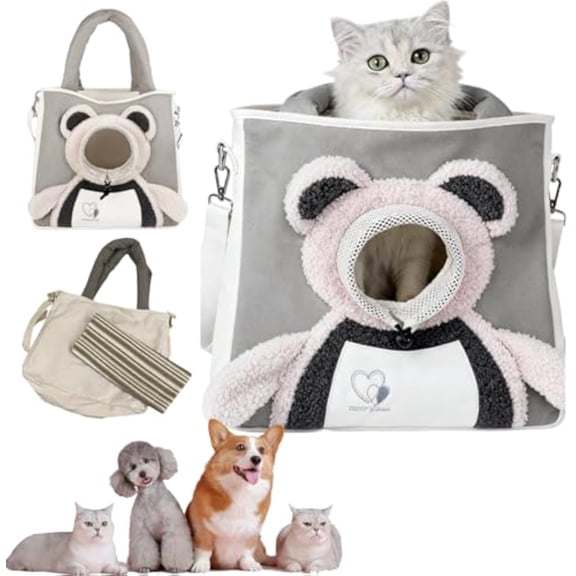 Pet Carrier Shoulder Bag, Adjustable Oxford Cat Sling Carrier with Head-Out Design, Hands-Free Puppy Backpack for Small Dogs, Cats, and Pets, Handbag for Outdoor, Shopping, and Camping