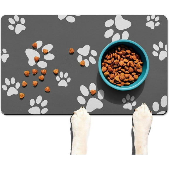 Dog Food Mats for Floors, Absorbent Quick Dry Pet Cat Food Mat, Dog Bowl Mats for Food and Water Dispenser Mat, Eco-Friendly Dog Accessories Pet Supplies 12"x20"