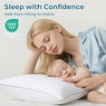 thumbnail image 2 of Sasttie Queen Size Pillow, Hotel Collection Single Bed Pillow for Side, Back, and Stomach Sleepers - Down Alternative Plump Filling - White, Set of 1, Queen, 20x30 Inches, 2 of 17