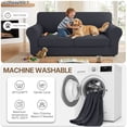 thumbnail image 6 of JIATER 4-Piece Sofa Cover Stretch Couch Cover Washable Sofa Slipcover Furniture Protector with 3 Cushion Covers,Sofa Dark Gray, 6 of 7