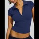 thumbnail image 4 of de Corta con Cuello en V y Botones para Mujer Azul Marino M, 4 of 8