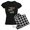 With Checker Pant, variant on CafePress - Deep Sea Sharks School 2 C Pajamas - Women's Short Sleeve Print T-Shirt and Pants Dark Cotton Pajama Set