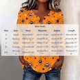 thumbnail image 3 of Hvogkswy Halloween Shirts for Women Button Print 3/4 Sleeve Henley Shirts Loose Comfy Holiday Party Casual Shirt, Gifts for Women, 3 of 7